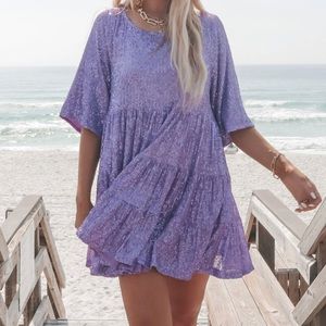 Amazing Lace my queen sequin dress - purple - XL